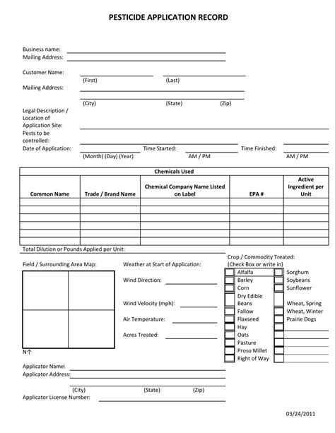 South Dakota Pesticide Application Record Fill Out Sign Online And