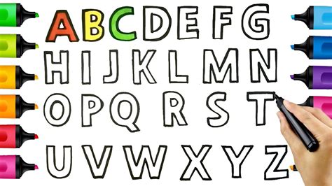 How To Draw All The Abc Letters Of The Alphabet For Kids Learn