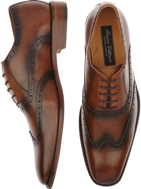 Shoes Marco Vittorio Monza Brown Wingtip Lace Up Shoe Mens