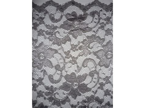 Grey Scalloped Stretch Lace Lycra Fabric