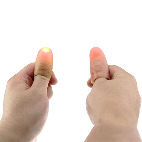 1 pair funny novelty electronic led light flashing fingers magic trick