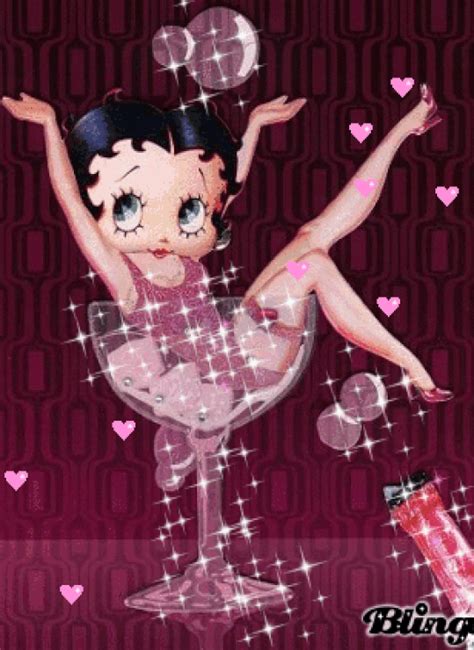 Happy New Year ♡♥ ️★ Let It Be Sparkly ️ • ¸¸ • ` •★ Black Betty Boop Betty Boop Art Betty