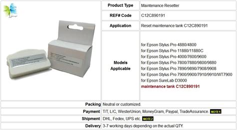 Winnerjet C12c890191 Maintenance Tank Chip Resetter For Epson Surelab