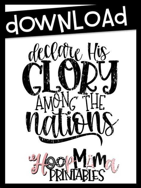 Declare His Glory Among The Nations Printable Download Hoopmama