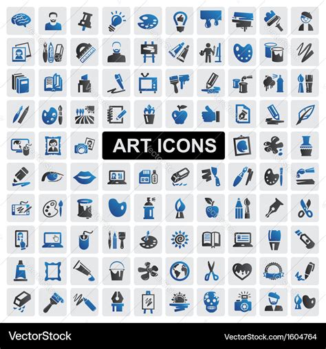 Art Icons Set Royalty Free Vector Image Vectorstock