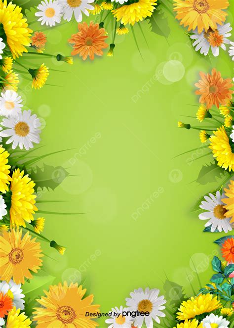 Background Bunga Musim Semi Tanaman Bunga Latar Belakang Hijau Musim