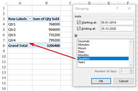 Pivot Table Group Dates By Years Months Etc Excel Unlocked