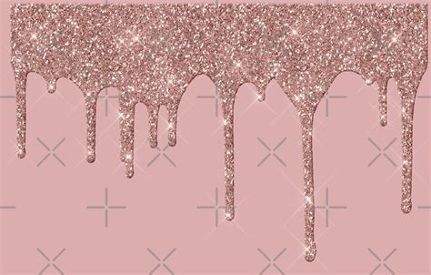 Rose Gold Trendy Sparkle Glitter Drips By Colorflowart Redbubble
