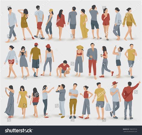 Crowd Of People On White Background Vector Illustration Human Vector