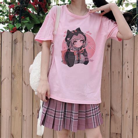 Harajuku Anime Japanese Women T Shirt Harajuku Short Sleeve Etsy