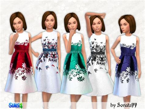 Long Dresses For Girls 2 Dresses With Butterflies And 3 Dresses With