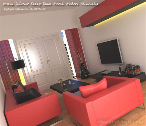 argajogjas blog desain interior ruang tamu kecil merah modern minimalis