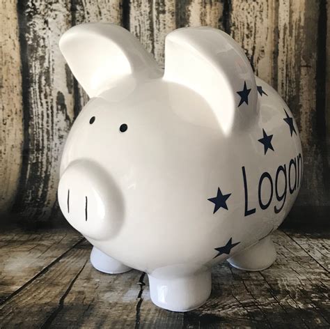 Extra Large Personalized Piggy Bank Star Piggy Bank Banks Etsy