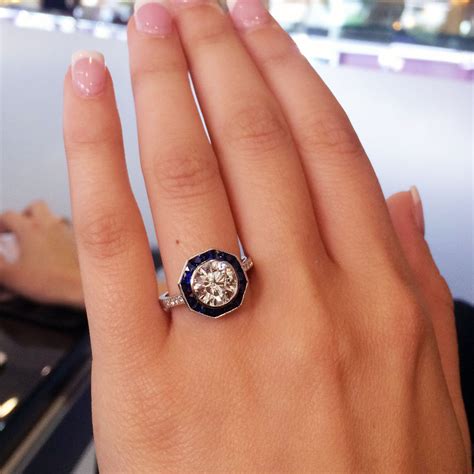Plat 202ct Round Brilliant Diamond Sapphire Halo Engagement Ring
