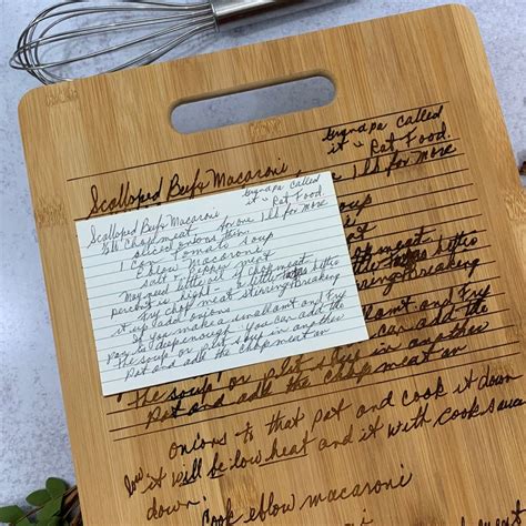 Recipe Cutting Board Handwritten Recipe Engraved Keepsake Etsy