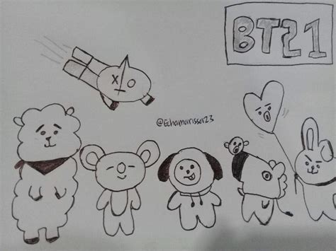 Gambar Kartun Bt21 Hitam Putih - Gambar Kartun