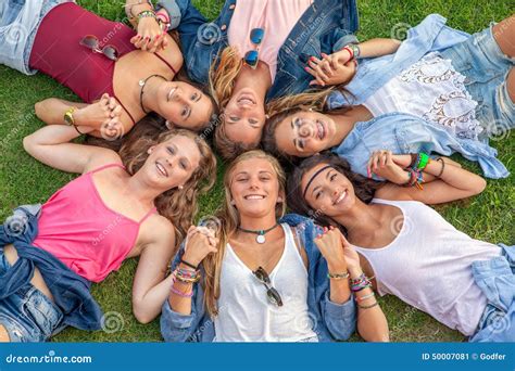 Happy Smiling Group Of Diverse Girls Stock Image Image Of Friendly