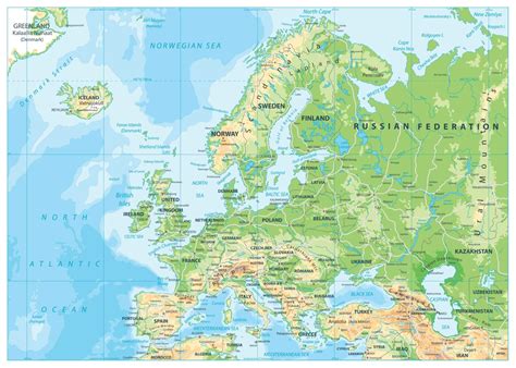 Physical Maps Of Europe Europe Map Map Relief Map Gambaran