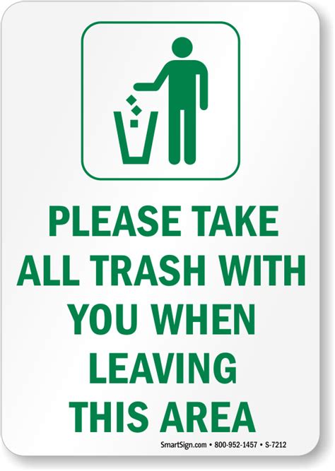 No Trash Signs And No Trash Labels