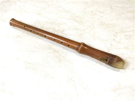 Vintage Wooden Flute 1259 Inches 32 Cm Musical Etsy