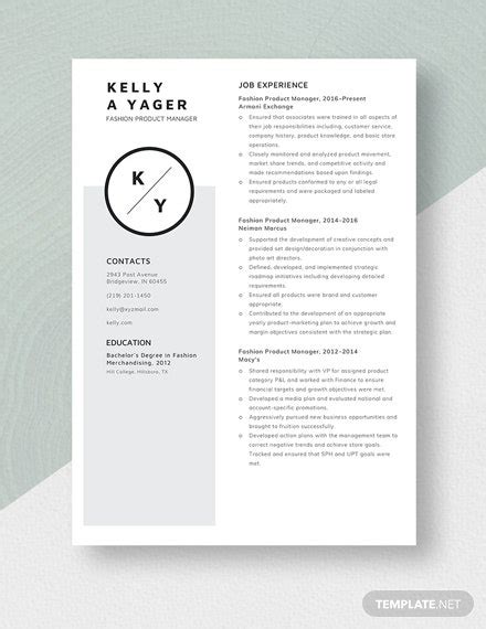 7 curriculum vitae english format. Fashion Product Manager Resume/CV Template - Word (DOC) | Apple (MAC) Pages