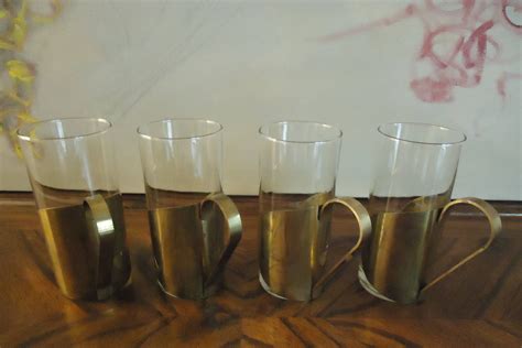 Vintage Danish Modern Scanmalay Brass Irish Coffee Cups Hotty Etsy