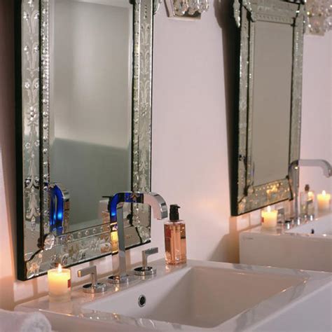 Oncedailychic Venetian Mirrors In The Bathroom
