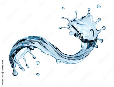 3d Render Abstract Water Design Element Illustration Wavy Splashing