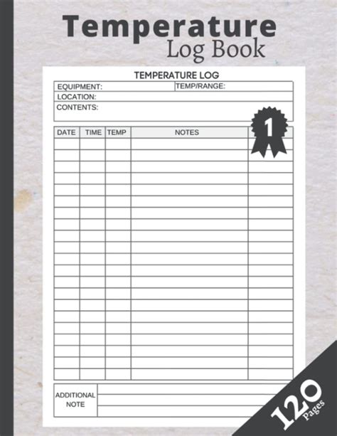 Buy Temperature Log Book Temperature Monitoring Book For Restaurants Daily Temperature Log