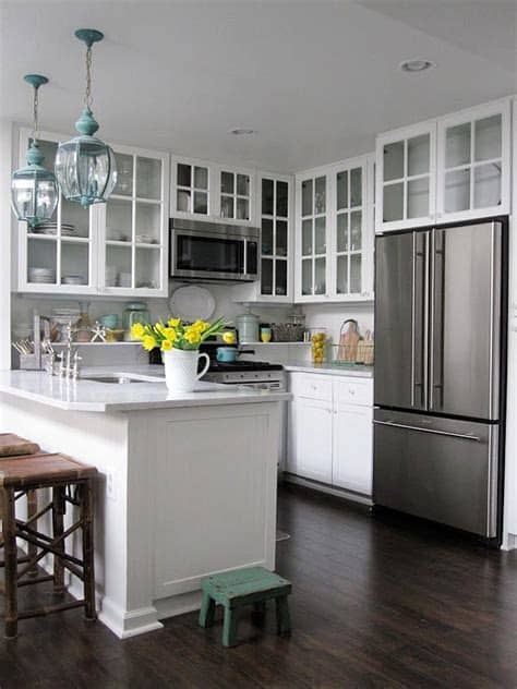 Important kitchen tools may include kitchen scales. 15 Creative Small Kitchen Design Tips