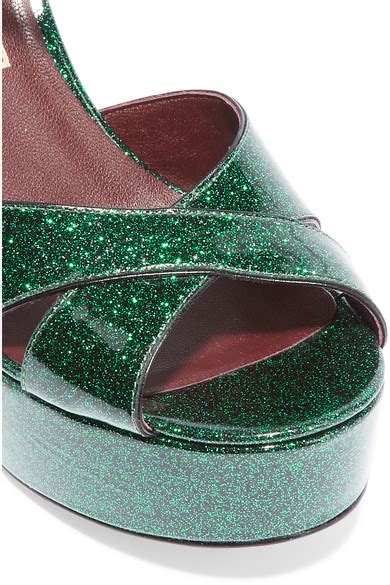 Marc Jacobs Debbie Glittered Leather Platform Sandals Net A Portercom