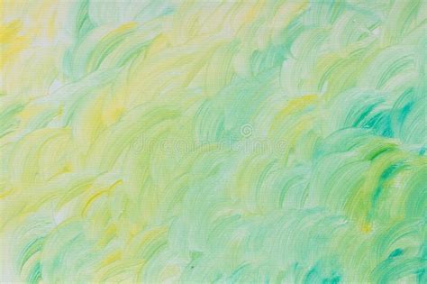 Yellow And Green Abstract Texture Painted On Art Canvas Backgro Stock