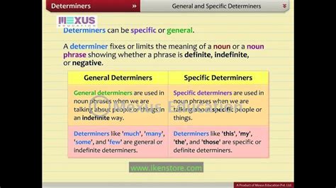 A determiner may or may not be used before plural nouns. Determiners - YouTube