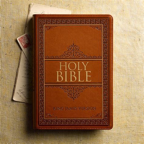 Kjv Bible Lux Leather Large Print Tan Indexed Celebrate Faith