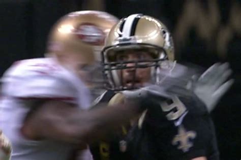 Drew Brees Leveled With Huge Hit Niners Flagged For 15 Yard Penalty