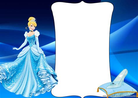 Free Printable Princess Cinderella Birthday Invitation Templates