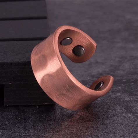 Vinterly Pure Copper Mens Finger Ring Magnetic Bands Arthritis Pain