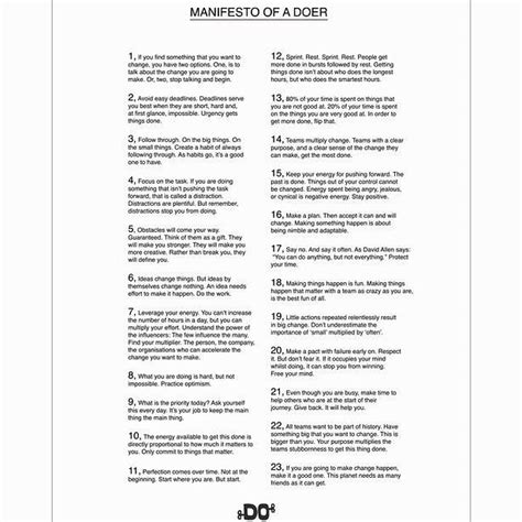 Manifesto Of A Doer From The Fabulous Do Lectures Manifesto