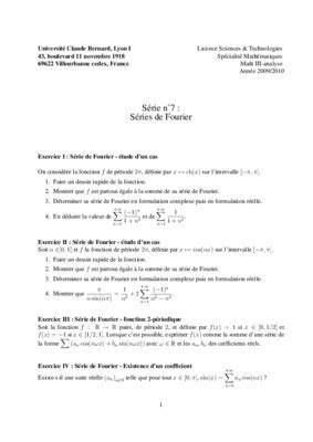 Exercice Corrige De Serie De Fourier Pdf Notice Manuel D Utilisation