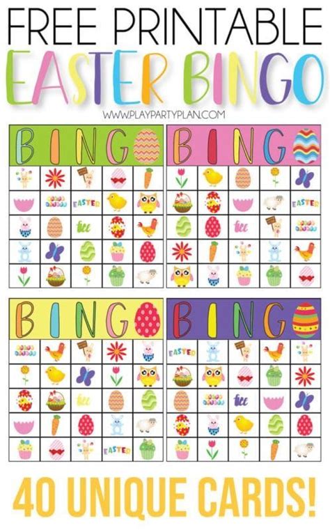 Free Printable Easter Bingo Cards For Adults
