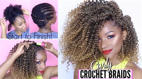 How To Curly Crochet Braids From Start To Finish Under 20 Youtube