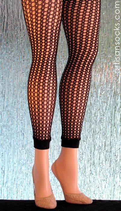 Footless Tights In A Black Plus Size Fishnet