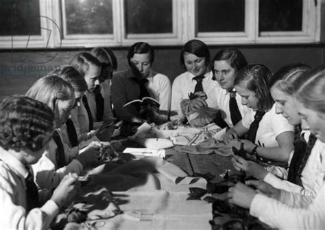 The Bdm League Of German Girls During Sewing 1933