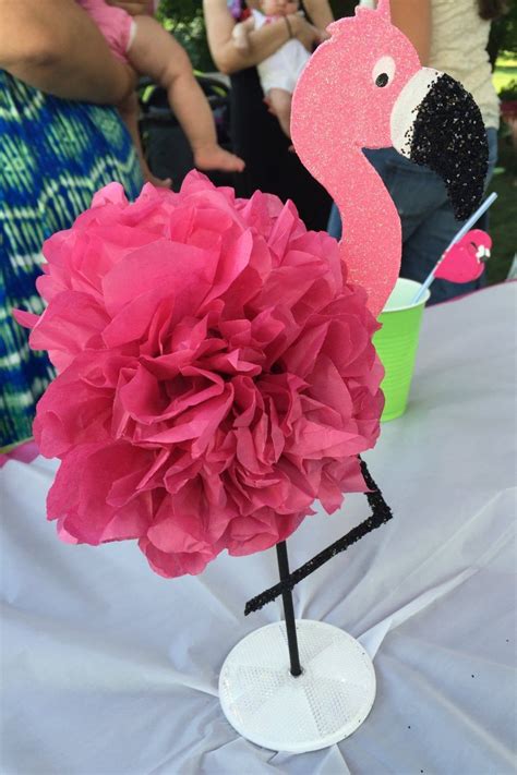 How To Make A Flamingo Centerpiece With Tissue Paper Pom Poms Diy