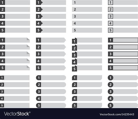 Numbered List Template Design Royalty Free Vector Image