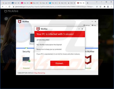 Mcafee Your Pc Is Infected With 5 Viruses Pop Up Scam Removal And