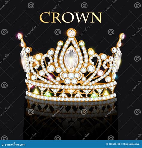 royal gold crown with jewels and ornament stock vector illustration of elegance vector 103556188