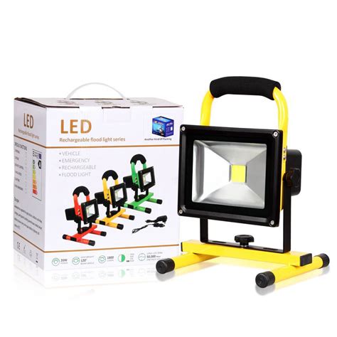 6000k 10w Rechargeable Cordless Camp Work Fishing Led Flood Light Spot