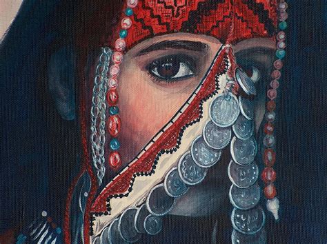 Palestinian Woman Painting By Sylvia Stone