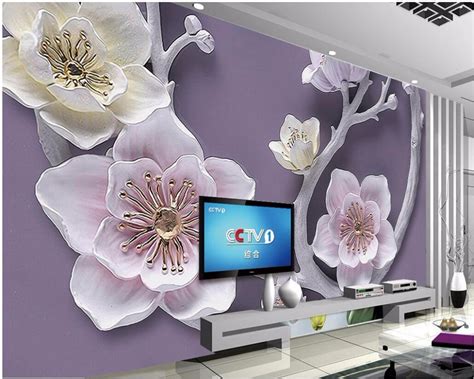 Beibehang Custom Wallpaper Large 3d Flower Relief Backdrop 3d Backdrop